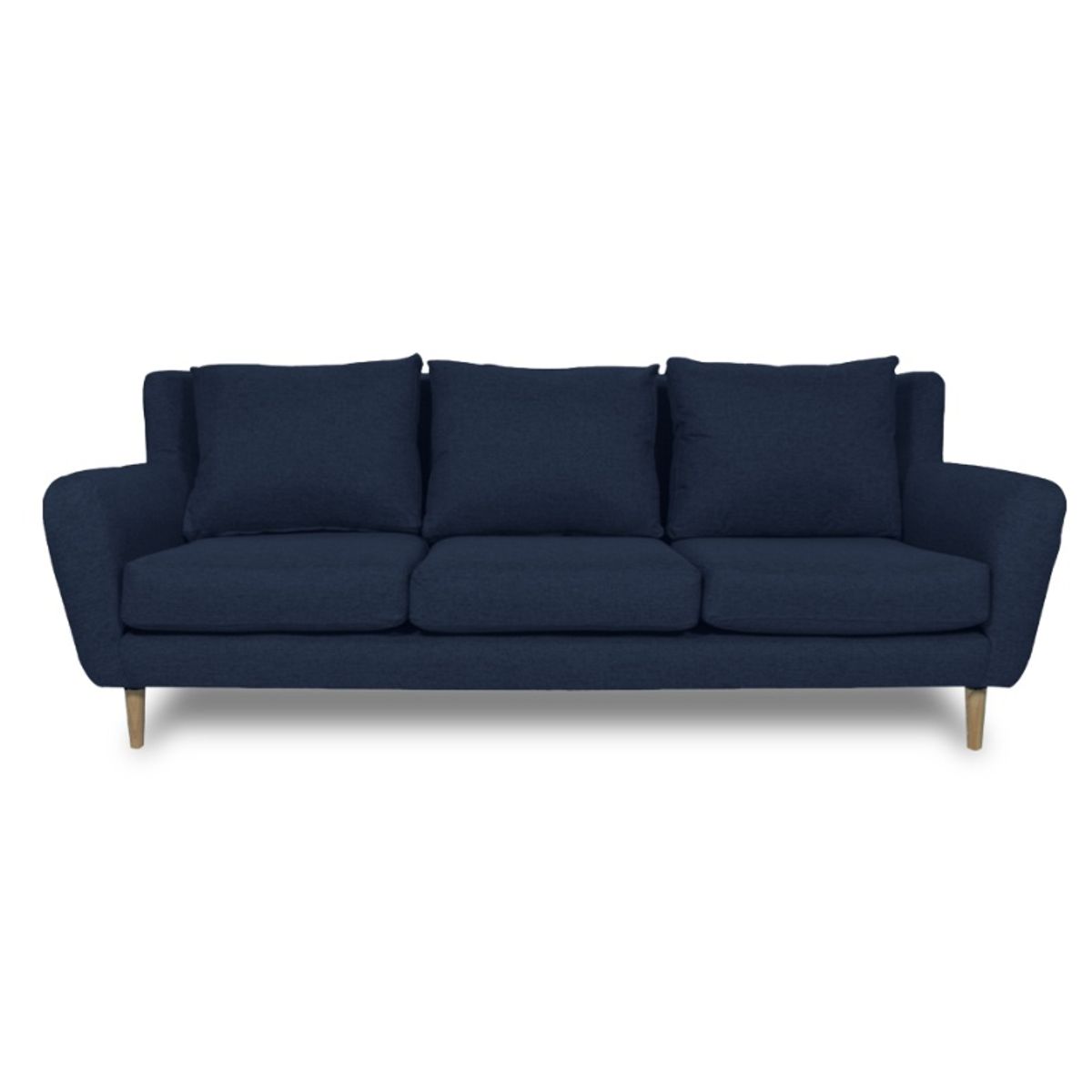 SOFAS HOME - SOFA LENORA FELPA AZUL 3 CUERPOS