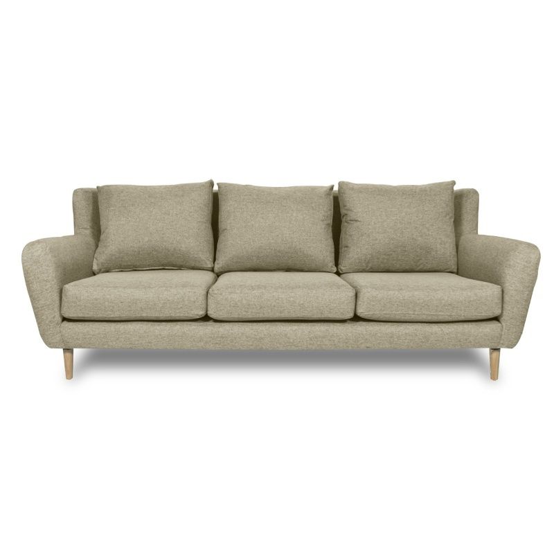 SOFAS HOME - SOFA LENORA FELPA BEIGE 3 CUERPOS