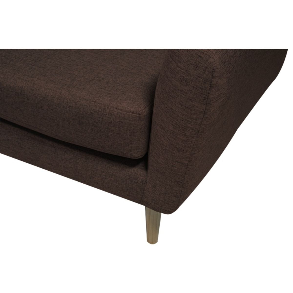 SOFAS HOME - SOFA LENORA CHENILLE TIPO LINO CAFE 3 CUERPOS