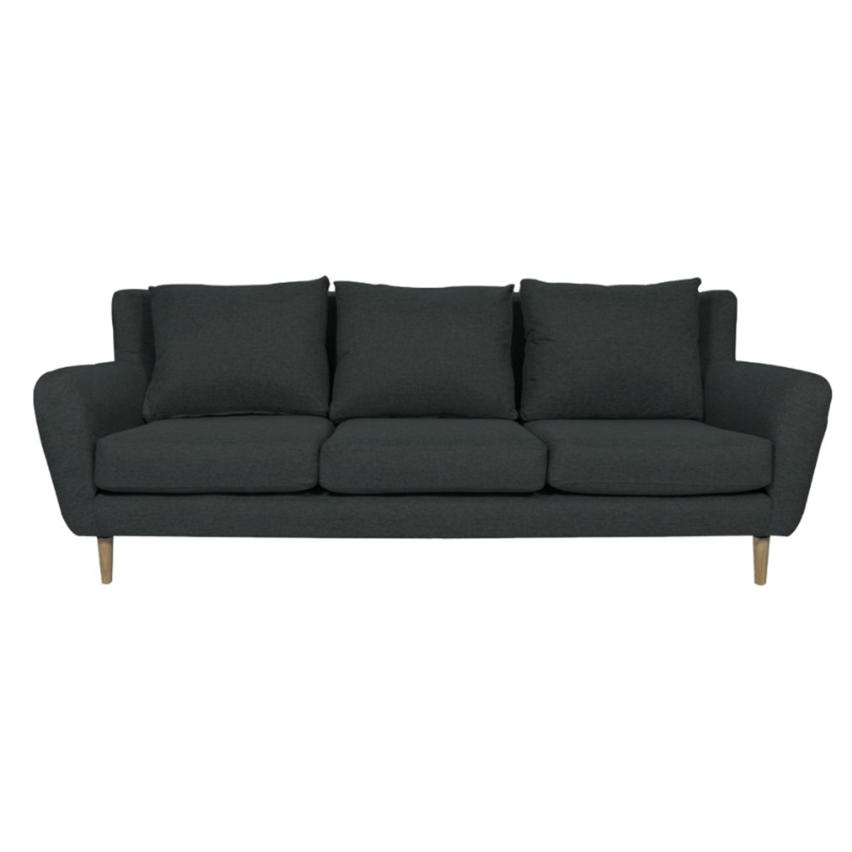 SOFAS HOME - SOFA LENORA CHENILLE TIPO LINO GRAFITO 3 CUERPOS