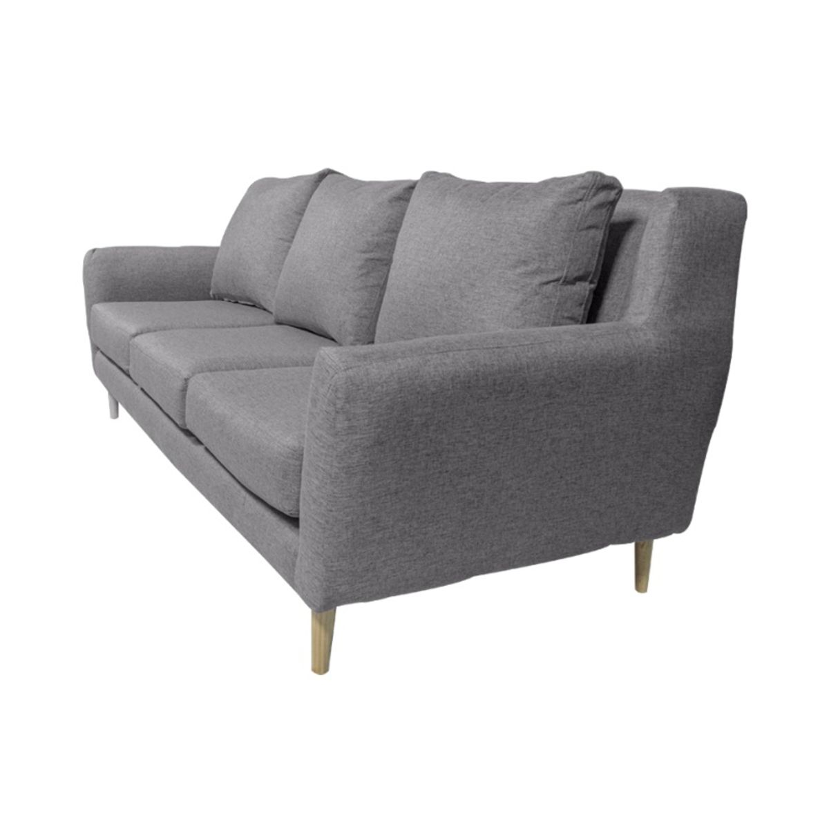 SOFAS HOME - SOFA LENORA FELPA GRIS 3 CUERPOS