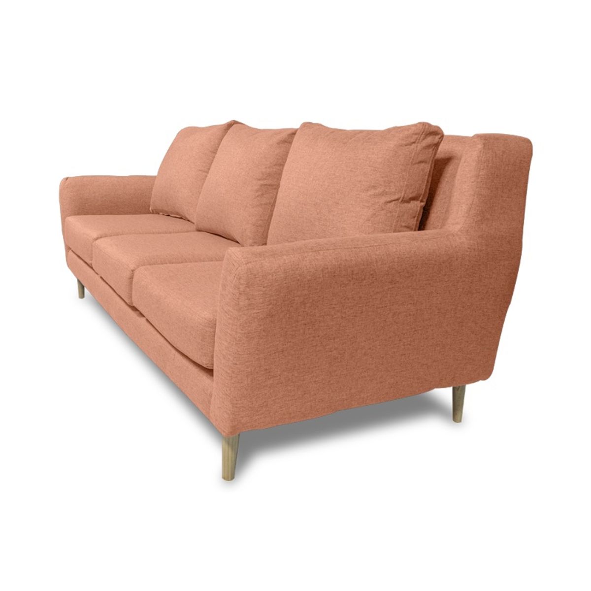 SOFAS HOME - SOFA LENORA CHENILLE TIPO LINO PALO ROSA 3 CUERPOS