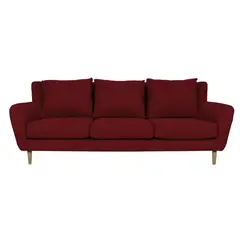 SOFAS HOME - SOFA LENORA CHENILLE TIPO LINO ROJO 3 CUERPOS