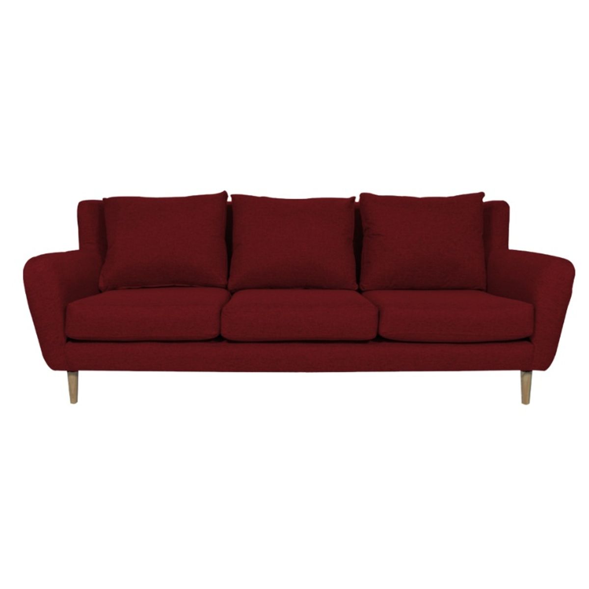 SOFAS HOME - SOFA LENORA FELPA ROJO 3 CUERPOS