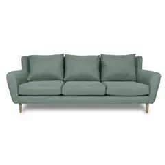 SOFAS HOME - SOFA LENORA CHENILLE TIPO LINO VERDE 3 CUERPOS