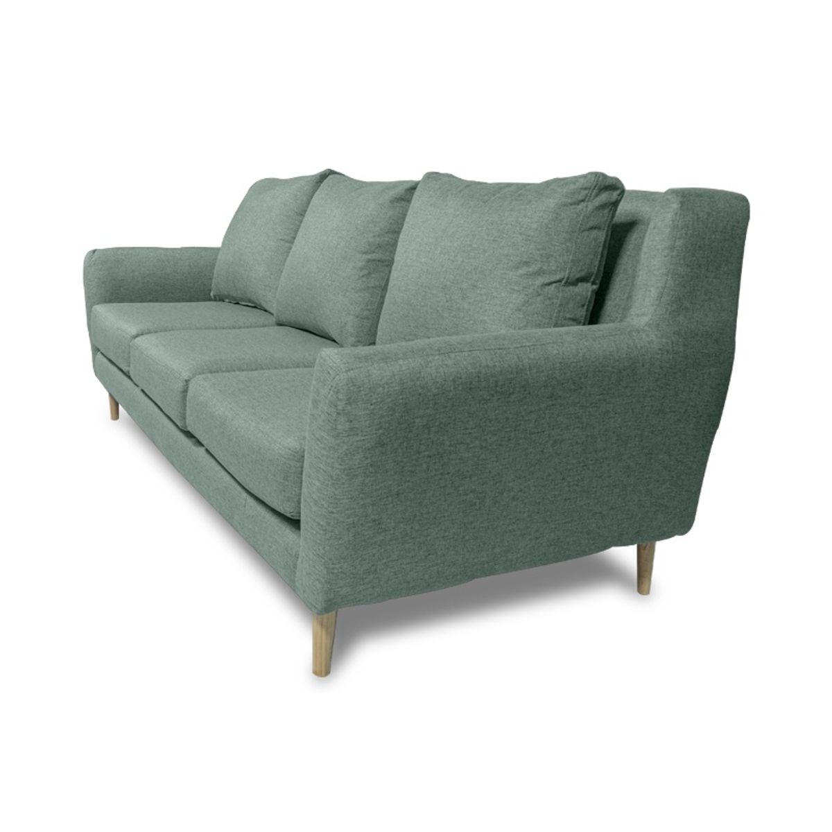 SOFAS HOME - SOFA LENORA FELPA VERDE 3 CUERPOS