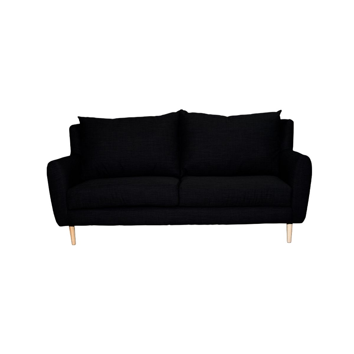 SOFAS HOME - SOFA LENORA CHENILLE TIPO LINO NEGRO 2C