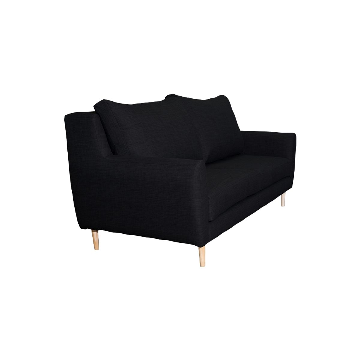 SOFAS HOME - SOFA LENORA CHENILLE TIPO LINO NEGRO 2C