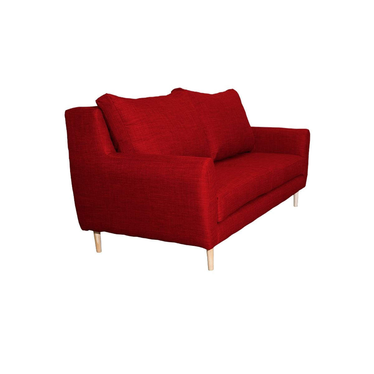SOFAS HOME - SOFA LENORA CHENILLE TIPO LINO ROJO 2C