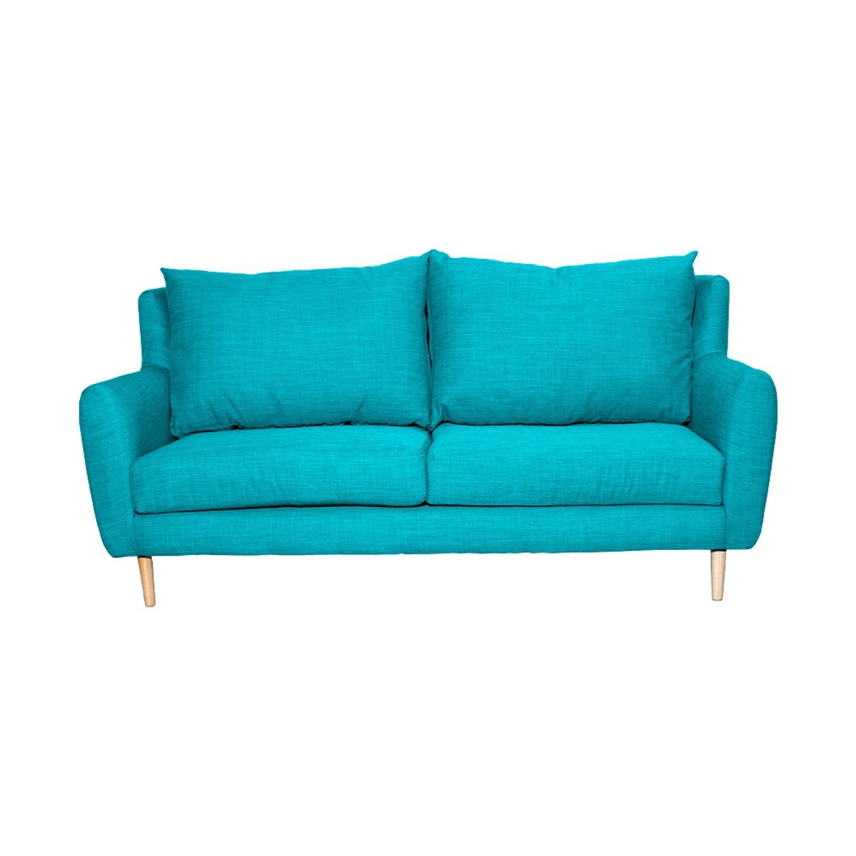 SOFAS HOME - SOFA LENORA CHENILLE TIPO LINO TURQUESA 2C