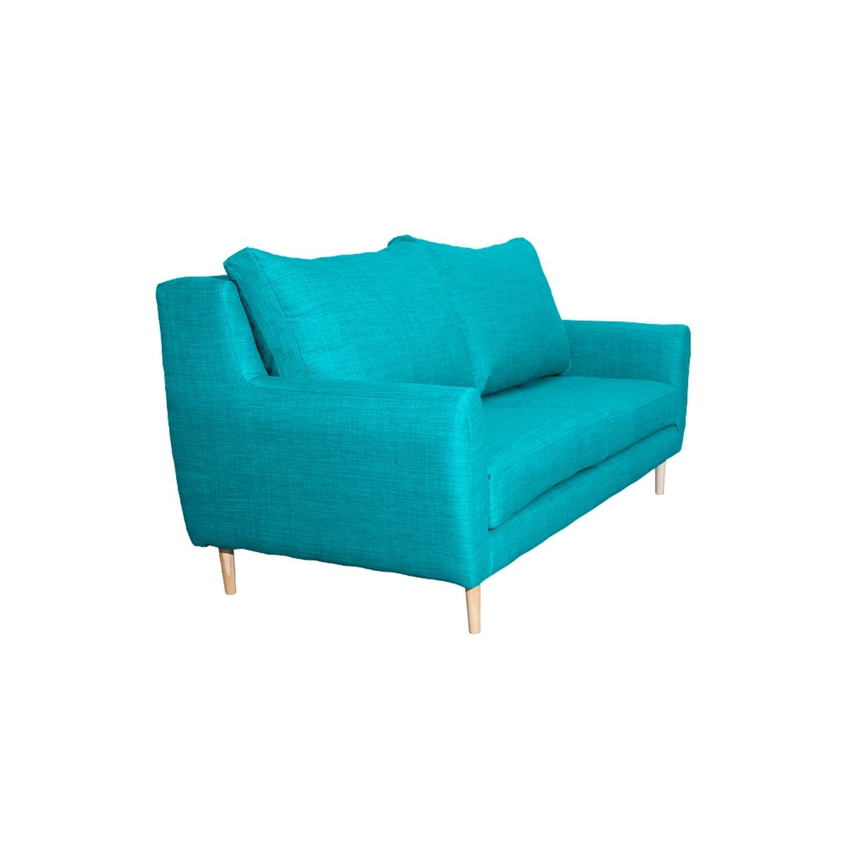 SOFAS HOME - SOFA LENORA FELPA TURQUESA 2C