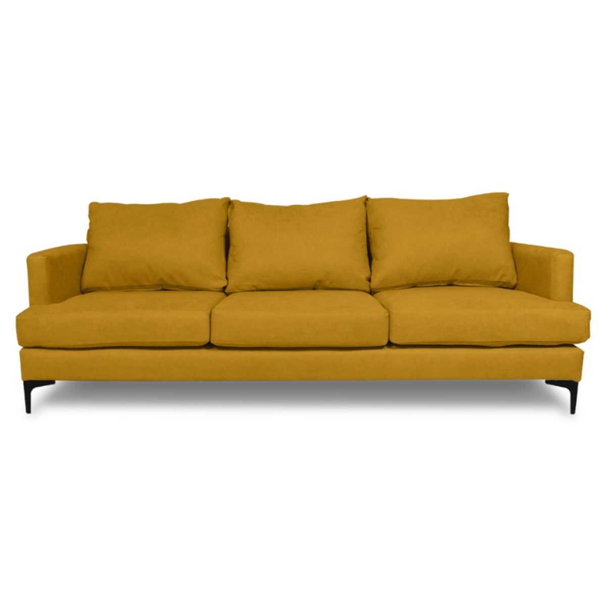 SOFAS HOME - SOFA ALDARA FELPA AMBARINO 3 CUERPOS