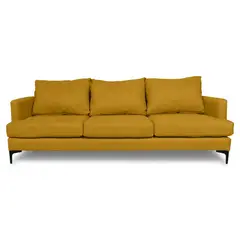 SOFAS HOME - SOFA ALDARA FELPA AMBARINO 3 CUERPOS