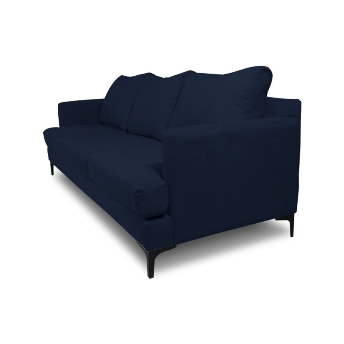 SOFAS HOME - SOFA ALDARA CHENILLE TIPO LINO AZUL 3 CUERPOS