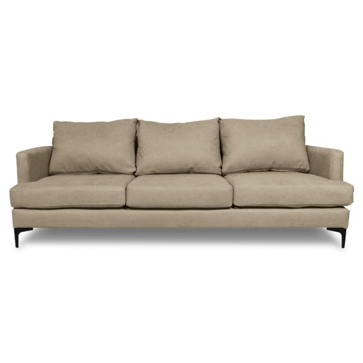 SOFAS HOME - SOFA ALDARA CHENILLE TIPO LINO BEIGE 3 CUERPOS