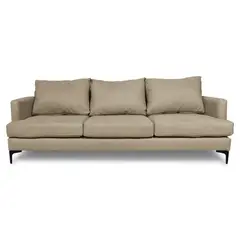 SOFAS HOME - SOFA ALDARA CHENILLE TIPO LINO BEIGE 3 CUERPOS