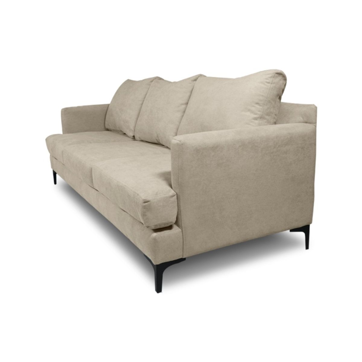 SOFAS HOME - SOFA ALDARA CHENILLE TIPO LINO BEIGE 3 CUERPOS