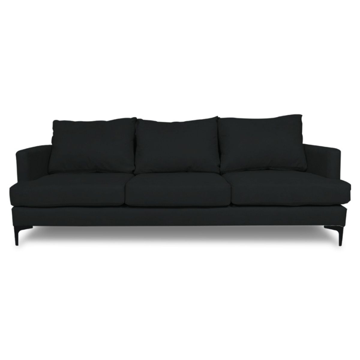 SOFAS HOME - SOFA ALDARA CHENILLE TIPO LINO GRAFITO 3 CUERPOS