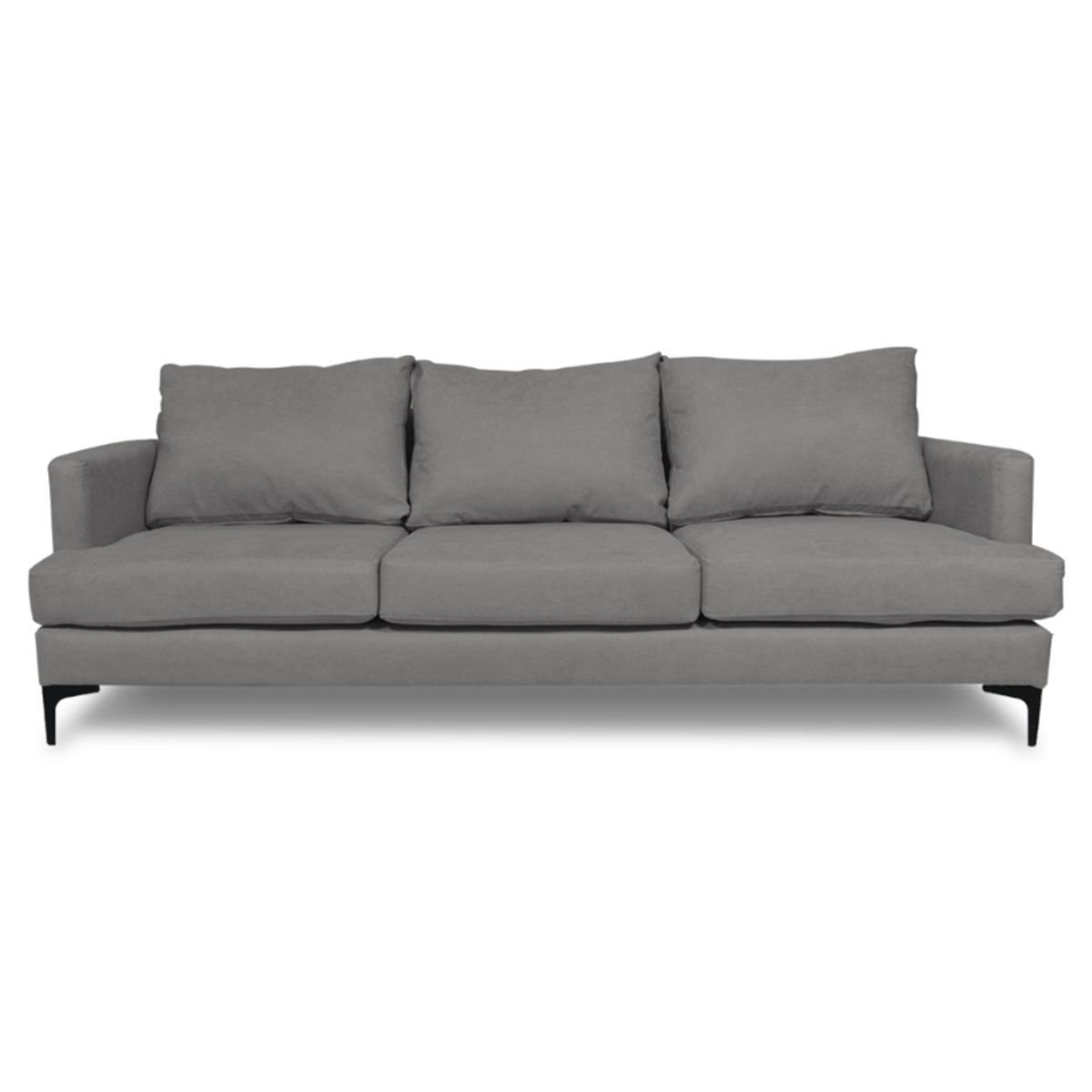 SOFAS HOME - SOFA ALDARA CHENILLE TIPO LINO GRIS 3 CUERPOS