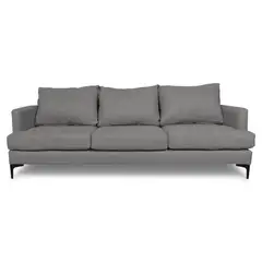 SOFAS HOME - SOFA ALDARA CHENILLE TIPO LINO GRIS 3 CUERPOS
