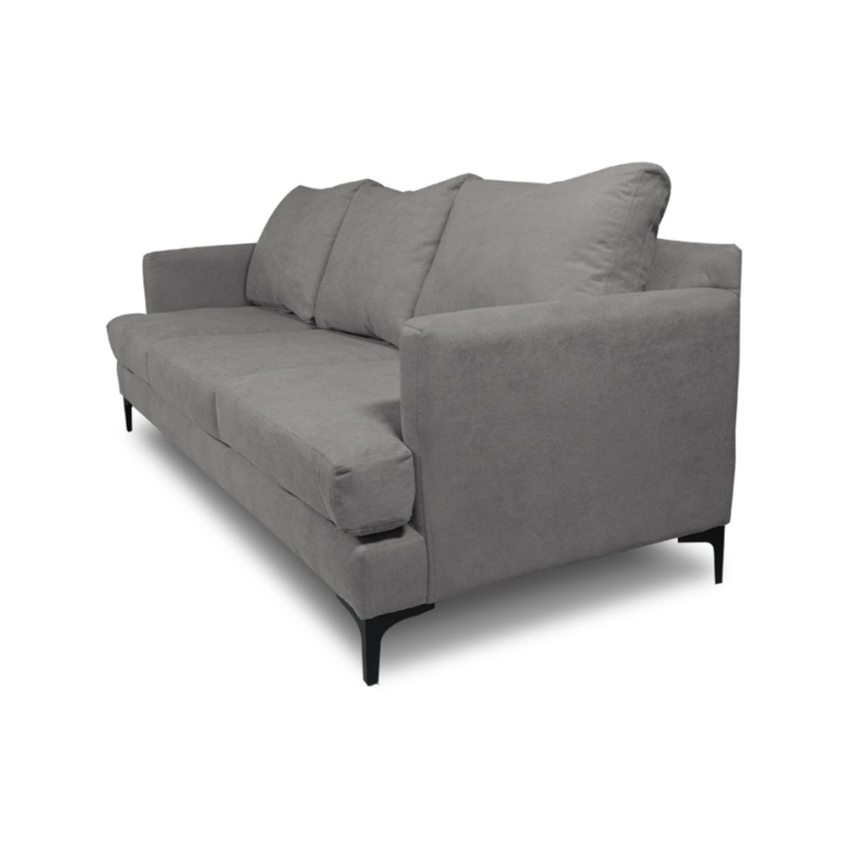 SOFAS HOME - SOFA ALDARA FELPA GRIS 3 CUERPOS