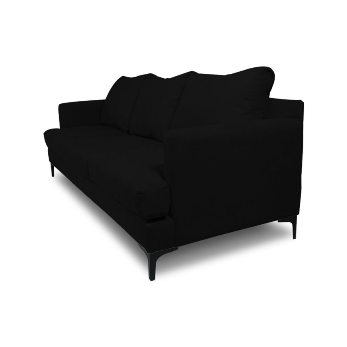 SOFAS HOME - SOFA ALDARA CHENILLE TIPO LINO NEGRO 3 CUERPOS