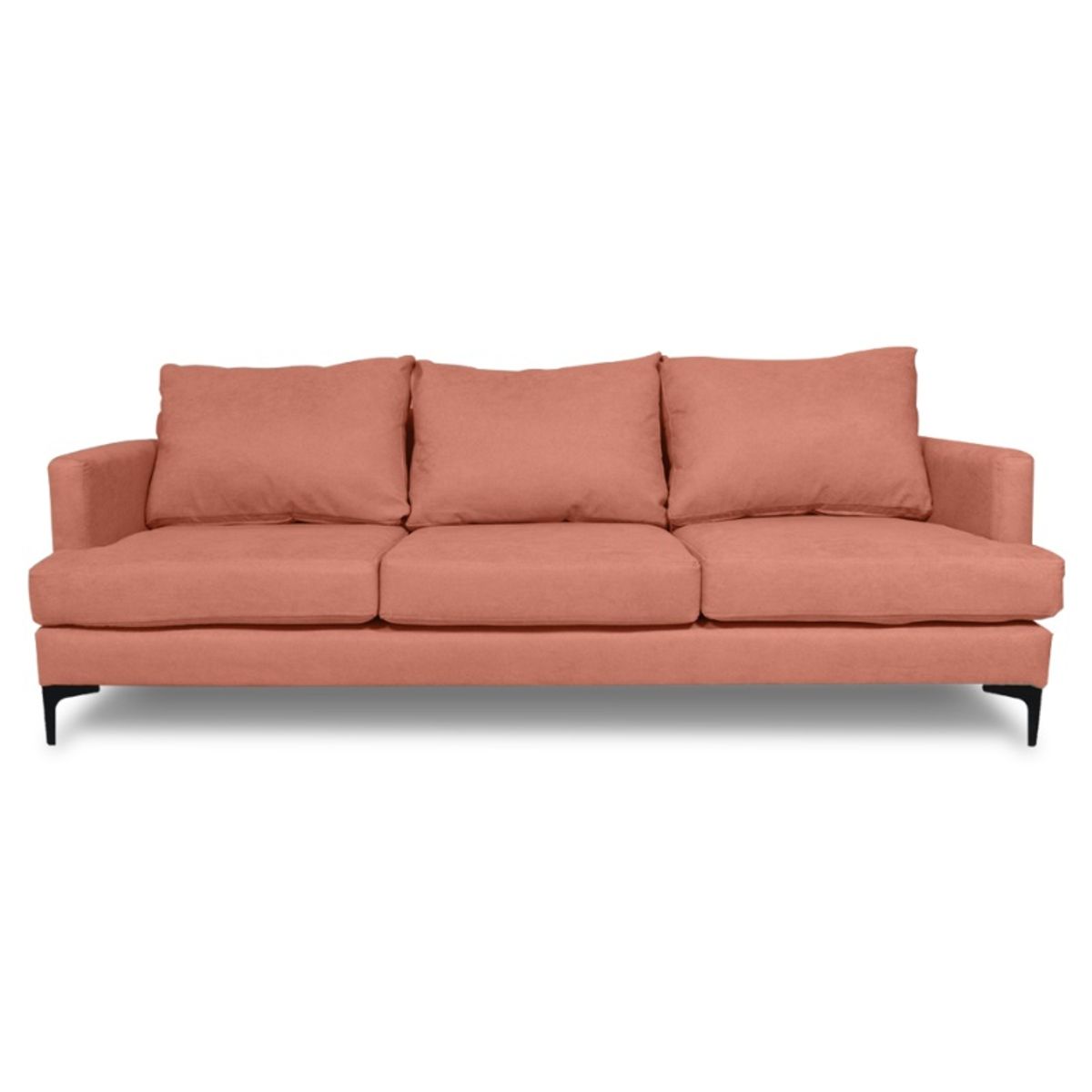 SOFAS HOME - SOFA ALDARA FELPA PALO ROSA 3 CUERPOS