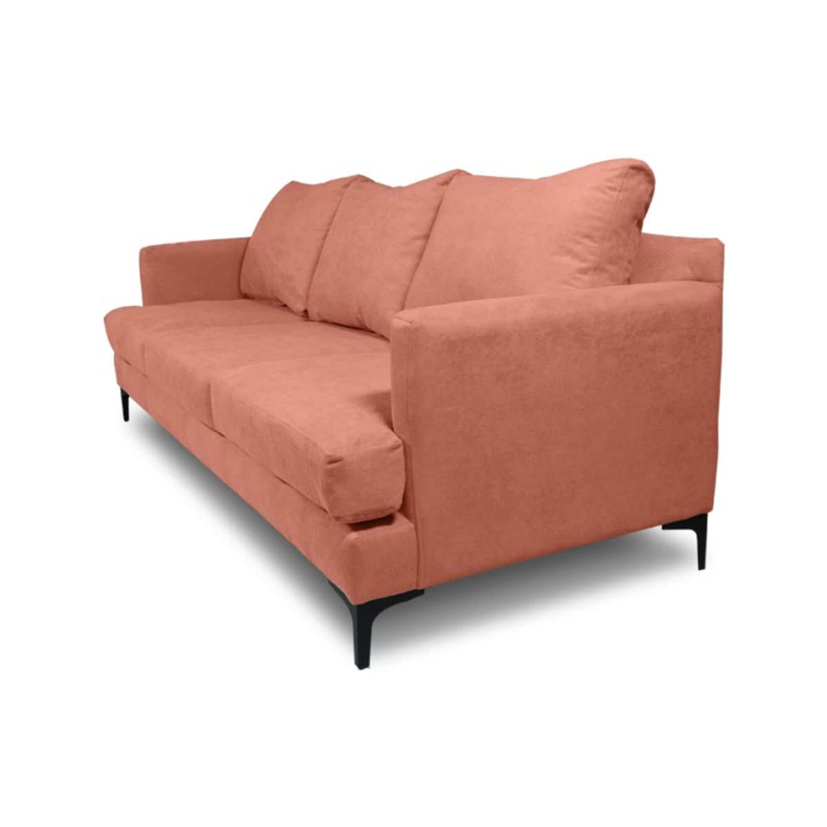SOFAS HOME - SOFA ALDARA FELPA PALO ROSA 3 CUERPOS
