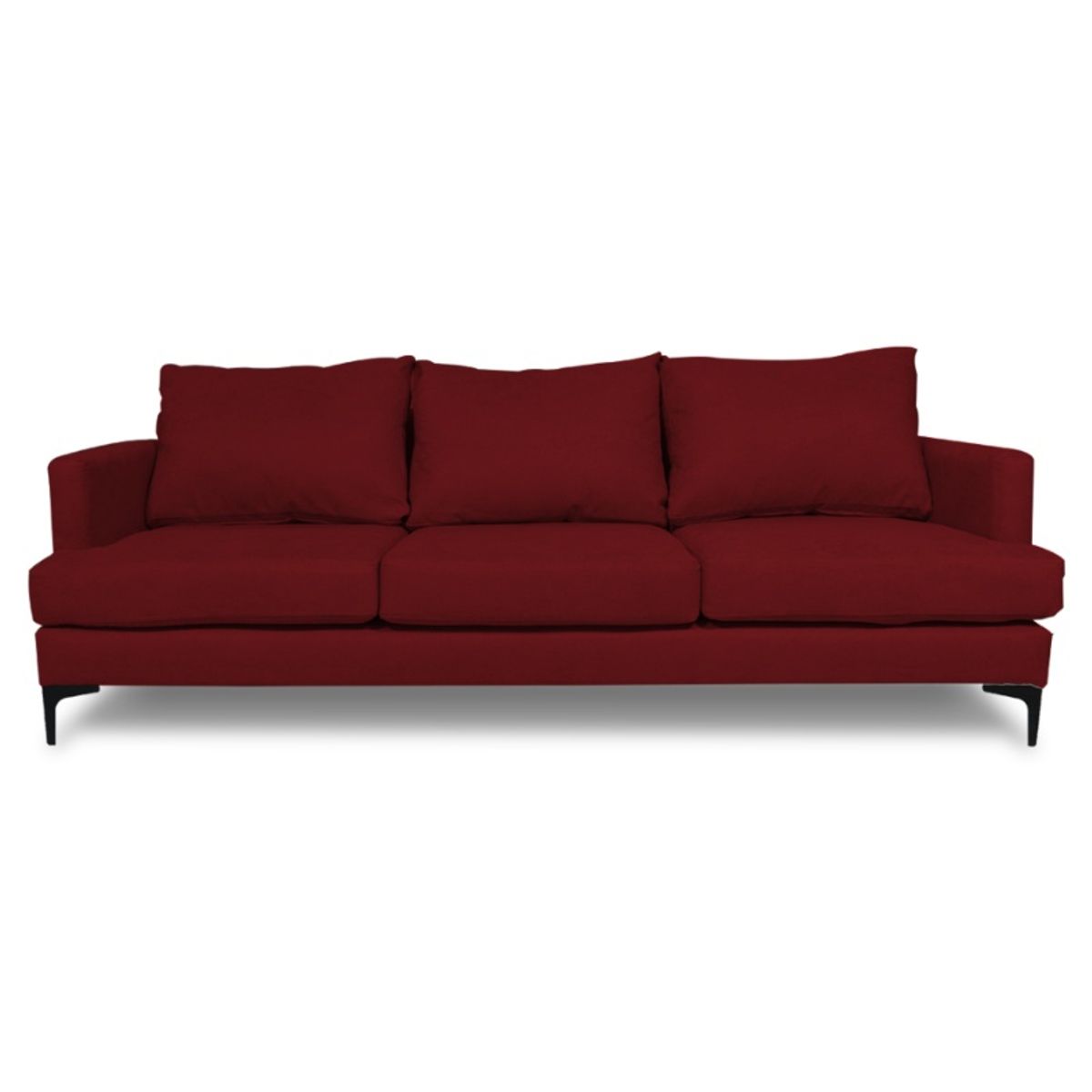 SOFAS HOME - SOFA ALDARA FELPA ROJO 3 CUERPOS