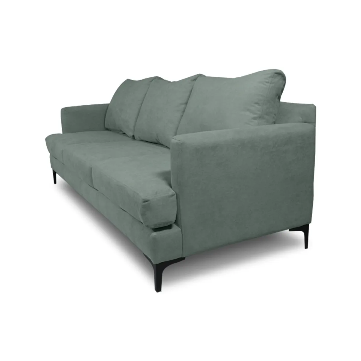 SOFAS HOME - SOFA ALDARA FELPA VERDE 3 CUERPOS