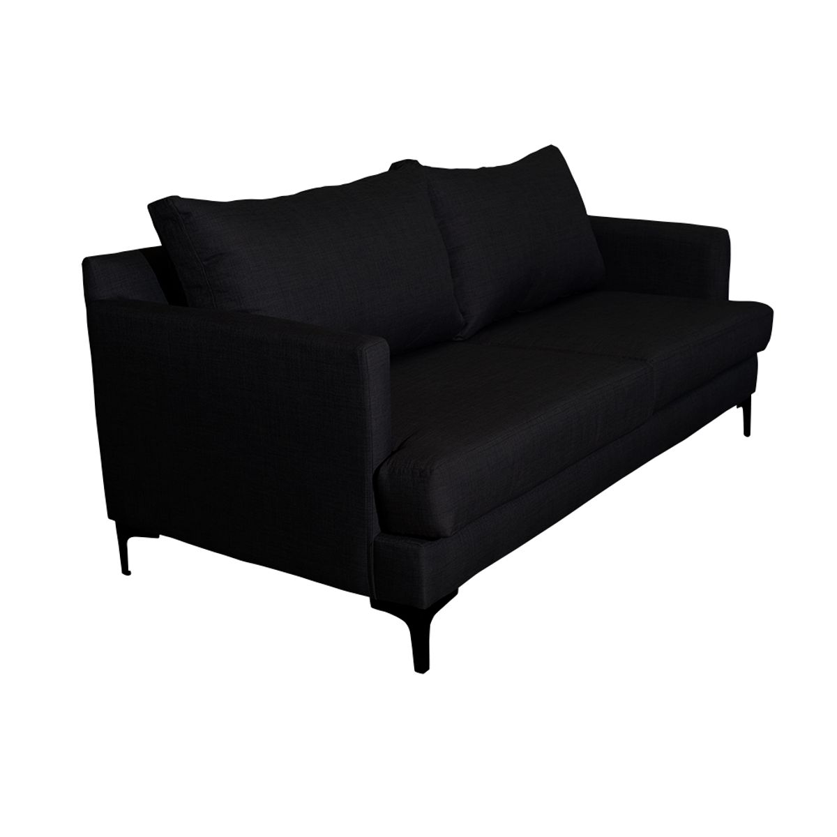 SOFAS HOME - SOFA ALDARA CHENILLE TIPO LINO NEGRO 2C