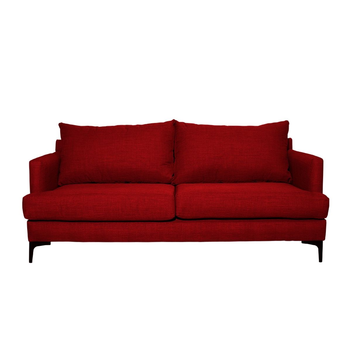 SOFAS HOME - SOFA ALDARA CHENILLE TIPO LINO ROJO 2C