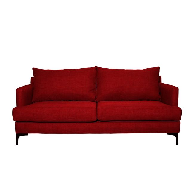 SOFAS HOME - SOFA ALDARA CHENILLE TIPO LINO ROJO 2C