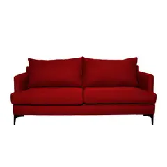 SOFAS HOME - SOFA ALDARA CHENILLE TIPO LINO ROJO 2C