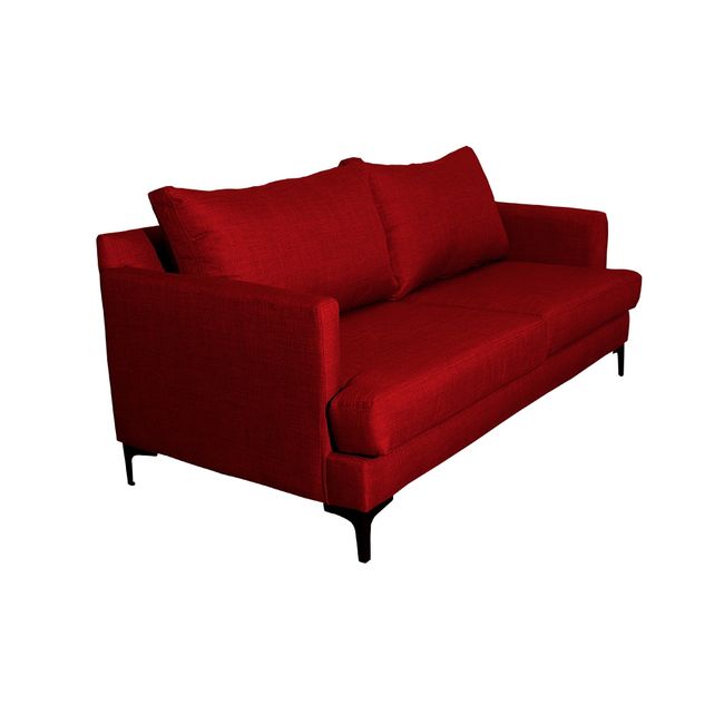 SOFAS HOME - SOFA ALDARA CHENILLE TIPO LINO ROJO 2C