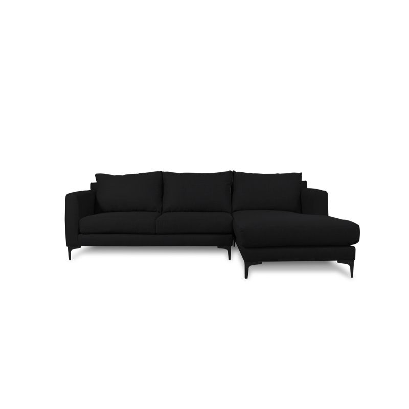SOFAS HOME - SECCIONAL KAILE FELPA NEGRO