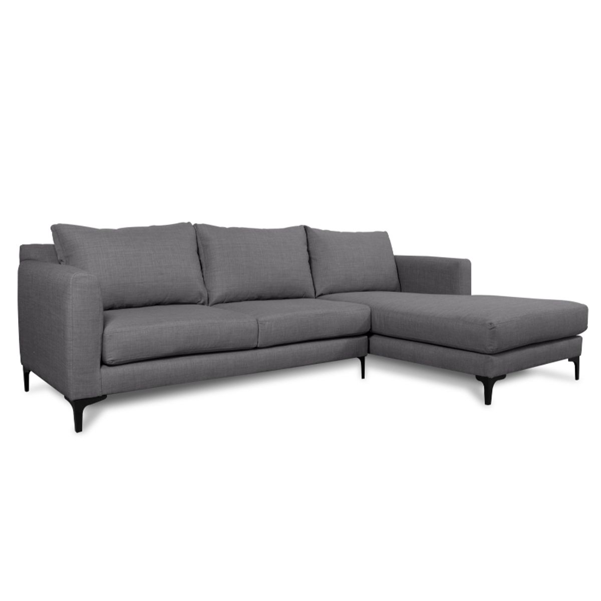 SOFAS HOME - SECCIONAL KAILE FELPA GRIS
