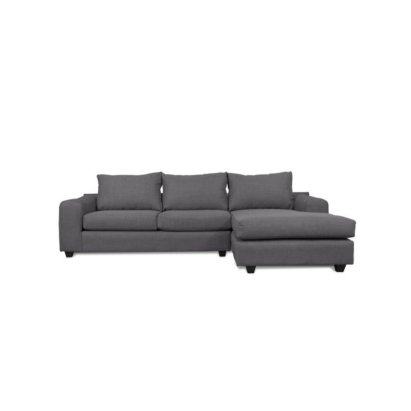 SOFAS HOME - SECCIONAL KANDRA CHENILLE TIPO LINO GRIS