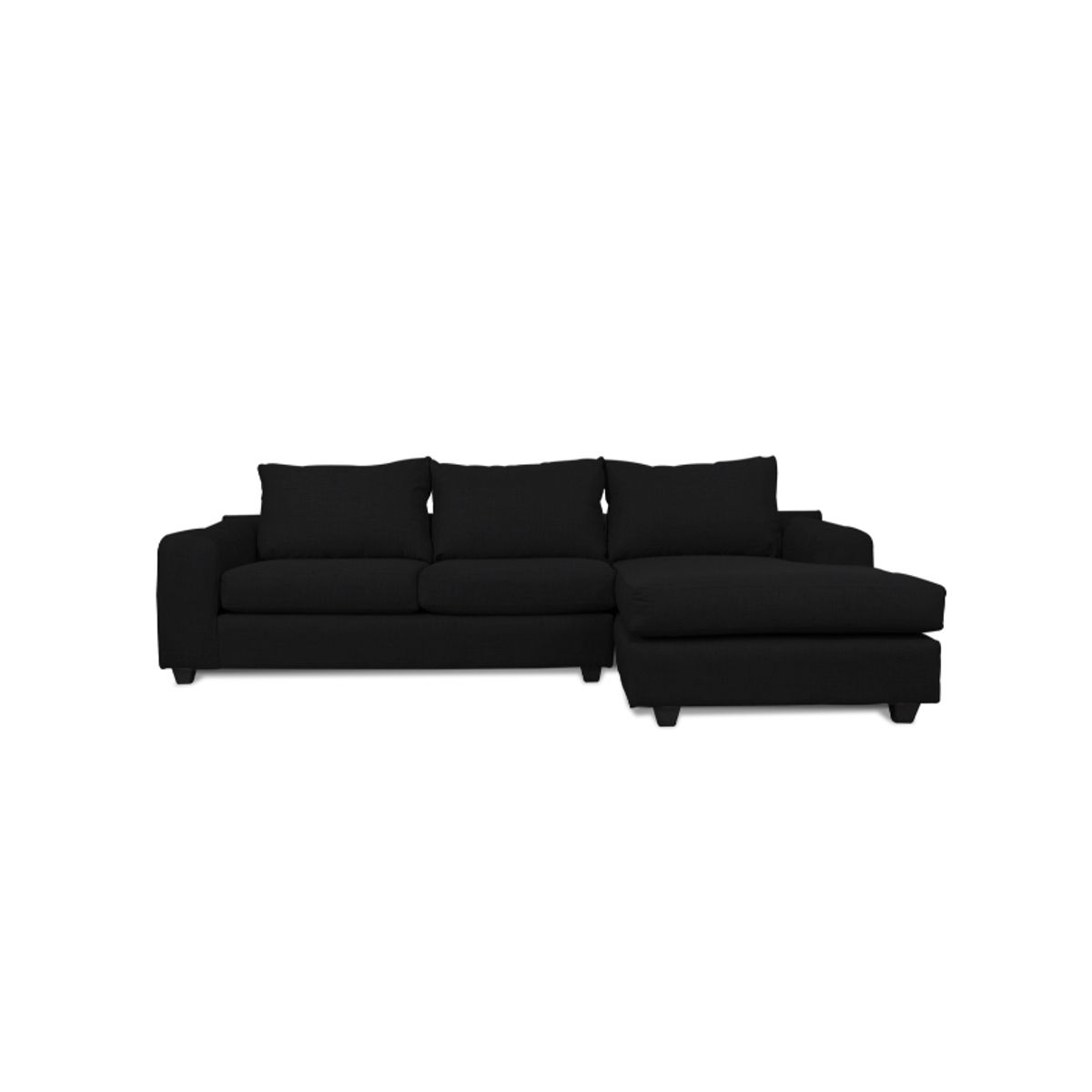 SOFAS HOME - SECCIONAL KANDRA CHENILLE TIPO LINO NEGRO