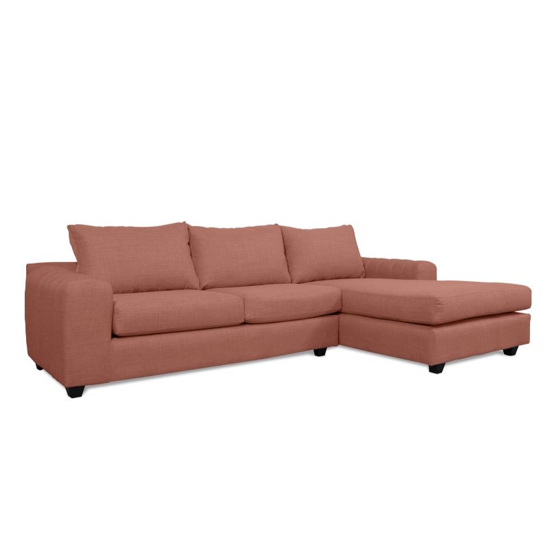 SOFAS HOME - SECCIONAL KANDRA CHENILLE TIPO LINO PALO ROSA