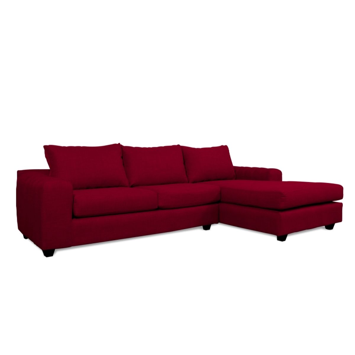SOFAS HOME - SECCIONAL KANDRA CHENILLE TIPO LINO ROJO
