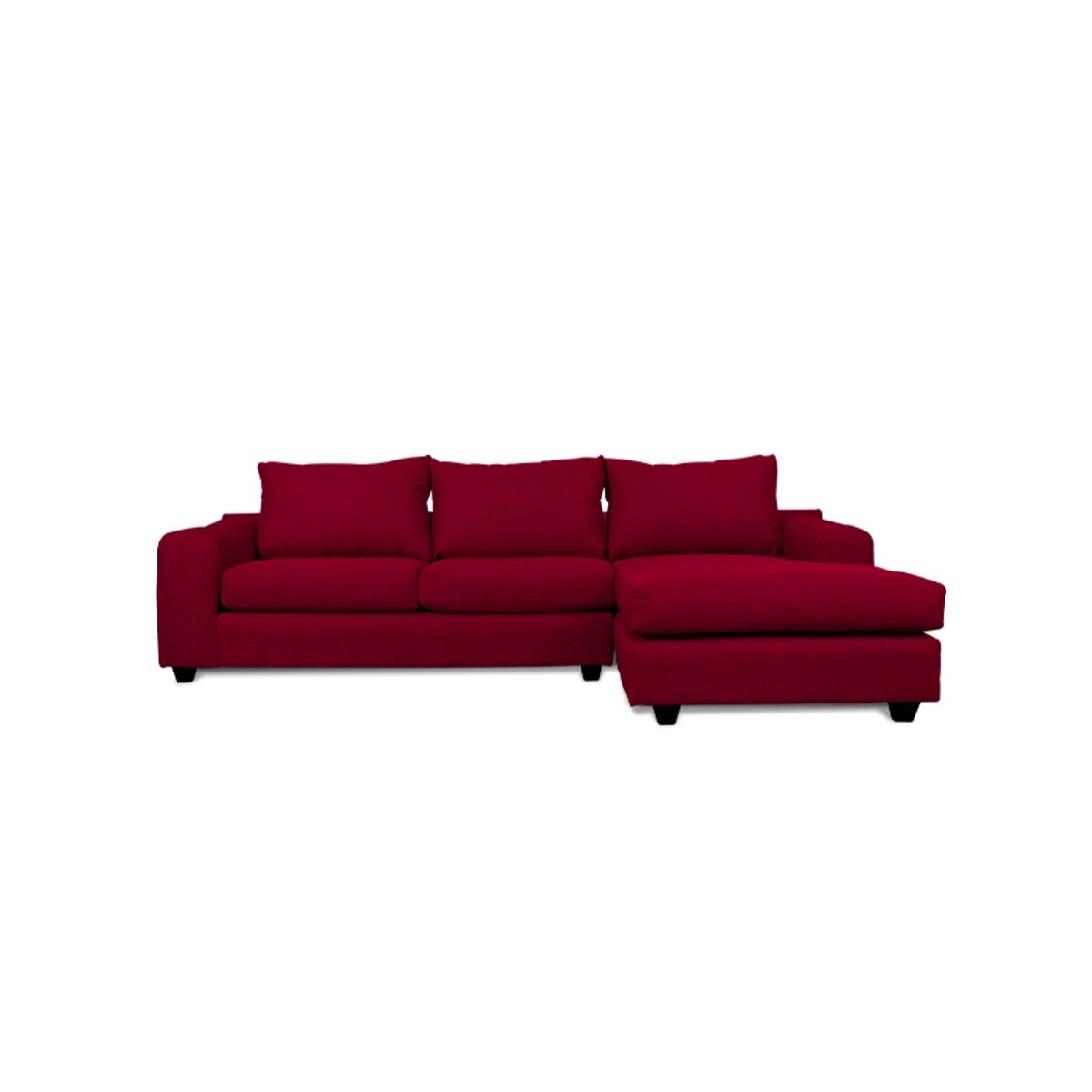 SOFAS HOME - SECCIONAL KANDRA CHENILLE TIPO LINO ROJO