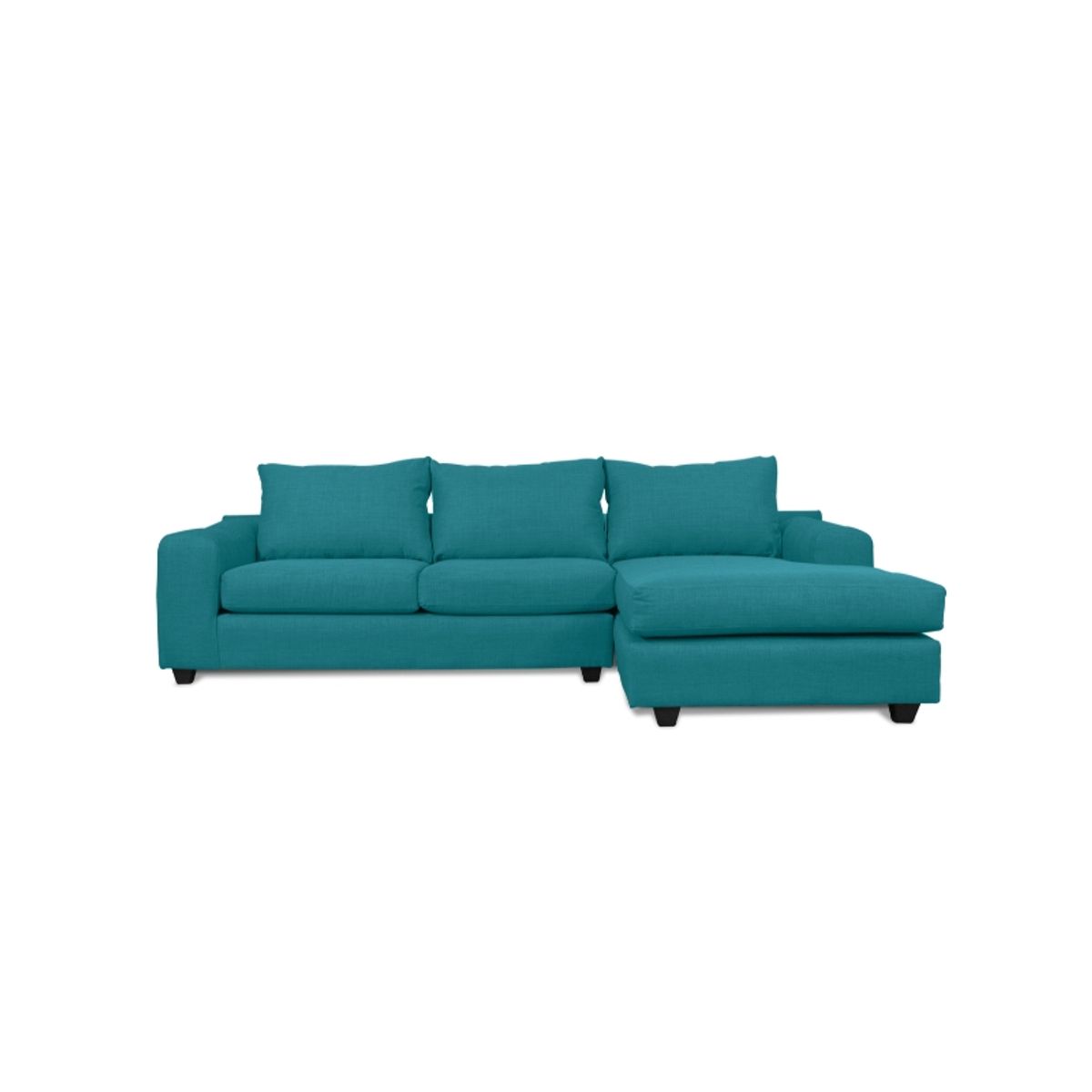 SECCIONAL KANDRA CHENILLE TIPO LINO TURQUESA, marca SOFAS HOME - Foto 2