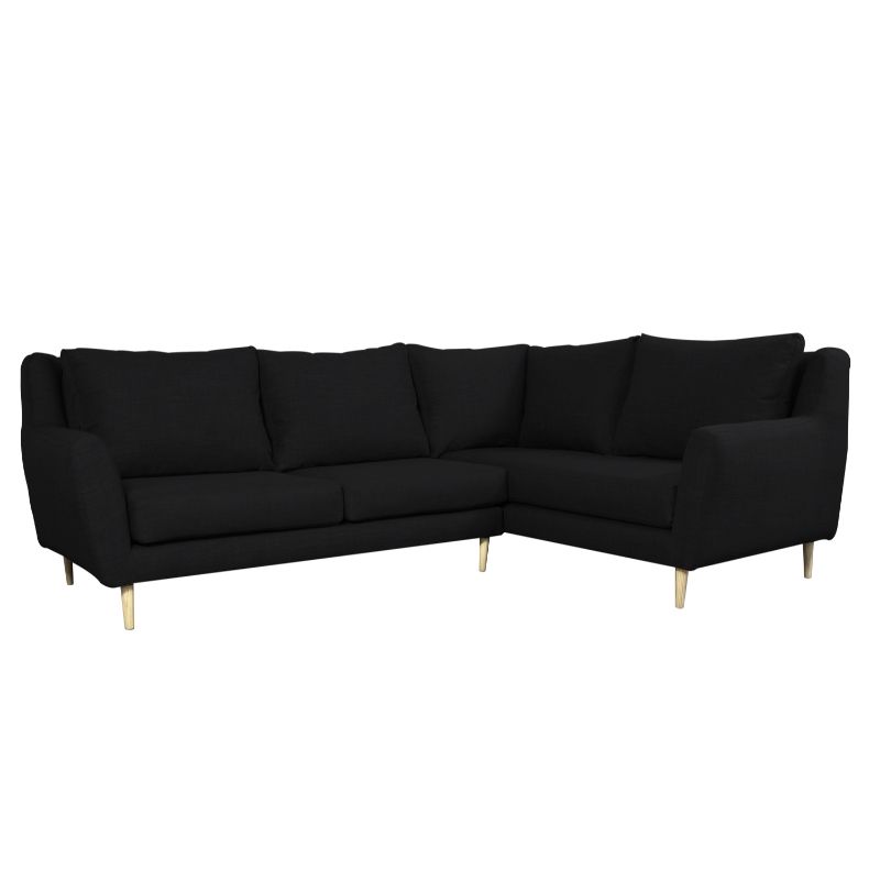 SOFAS HOME - SECCIONAL LENORA CHENILLE TIPO LINO NEGRO