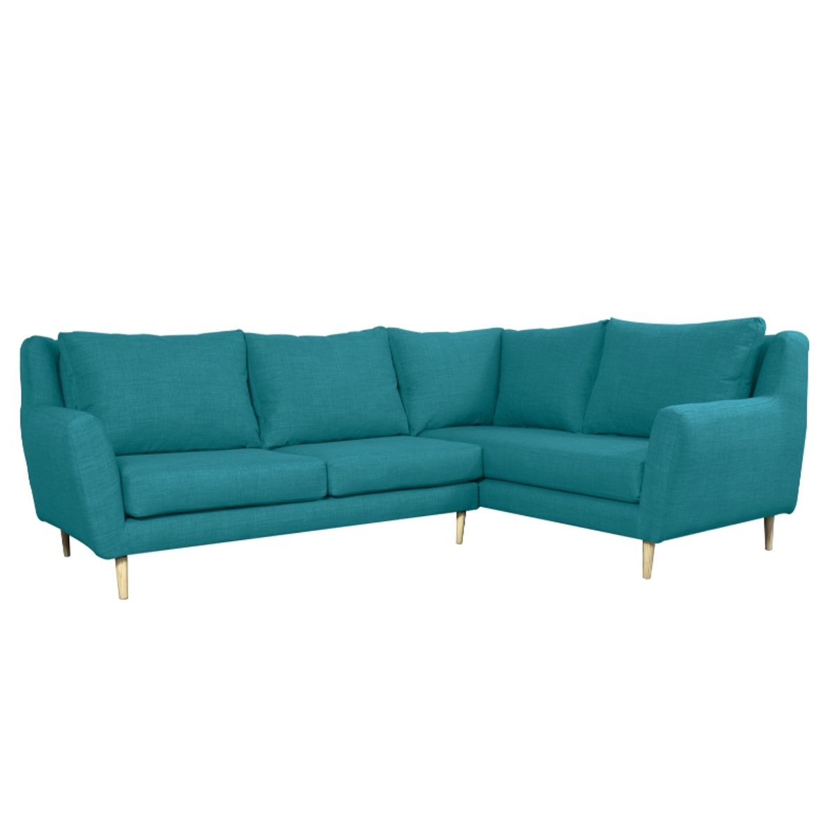SOFAS HOME - SECCIONAL LENORA CHENILLE TIPO LINO TURQUESA