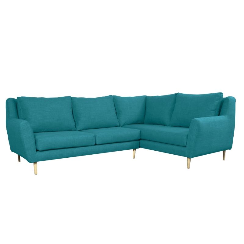 SOFAS HOME - SECCIONAL LENORA CHENILLE TIPO LINO TURQUESA