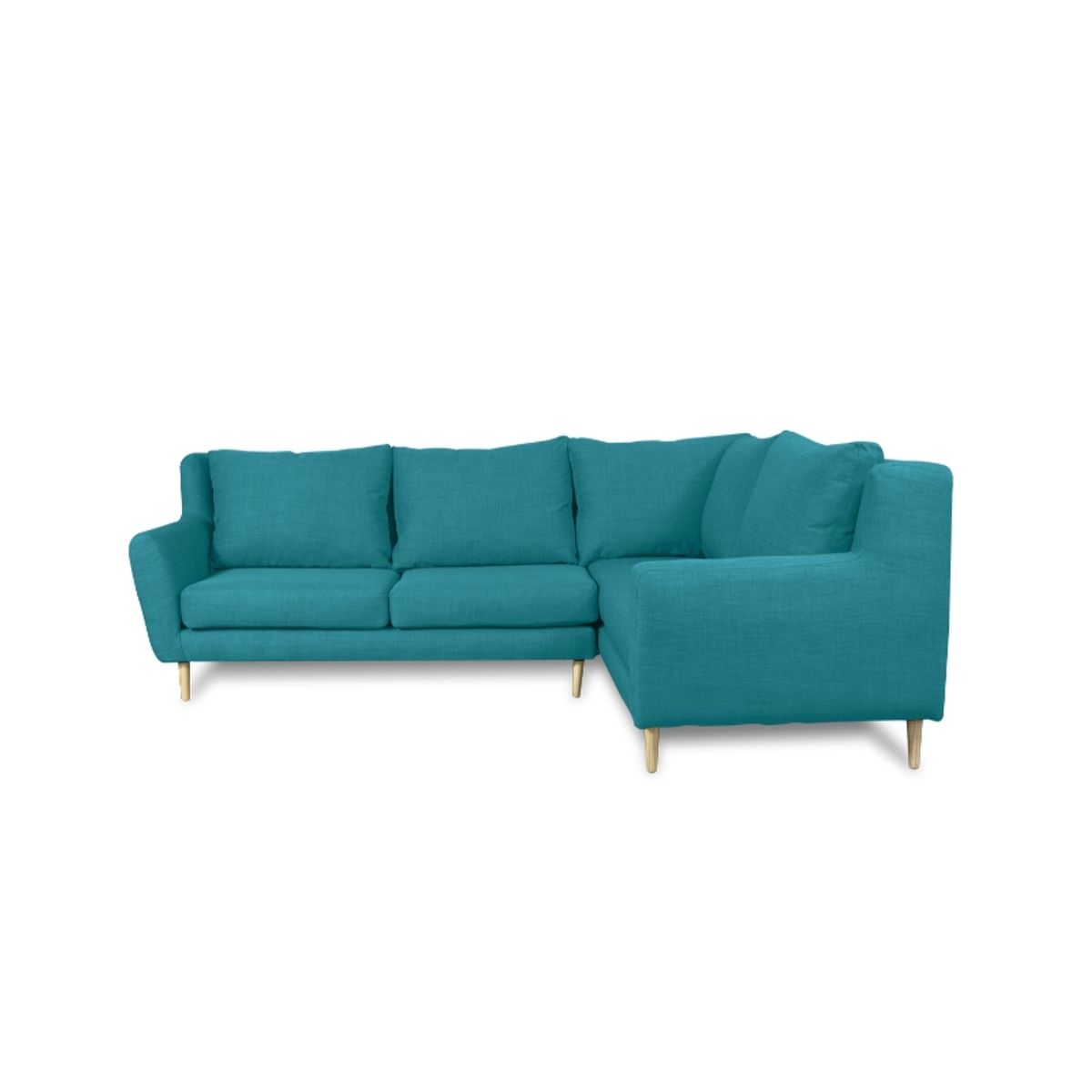 SOFAS HOME - SECCIONAL LENORA CHENILLE TIPO LINO TURQUESA