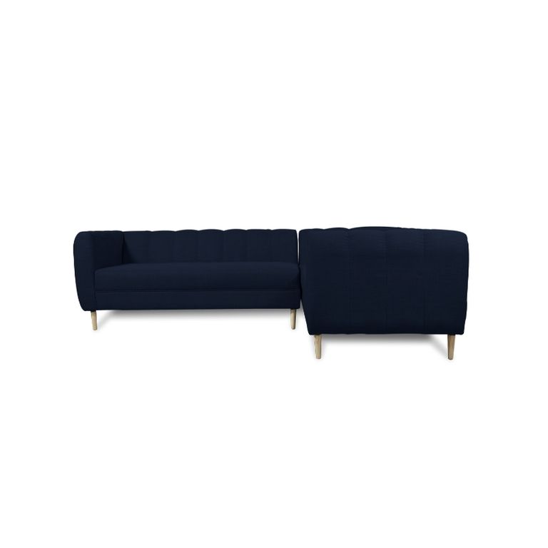 SECCIONAL LYNETTE CHENILLE TIPO LINO AZUL