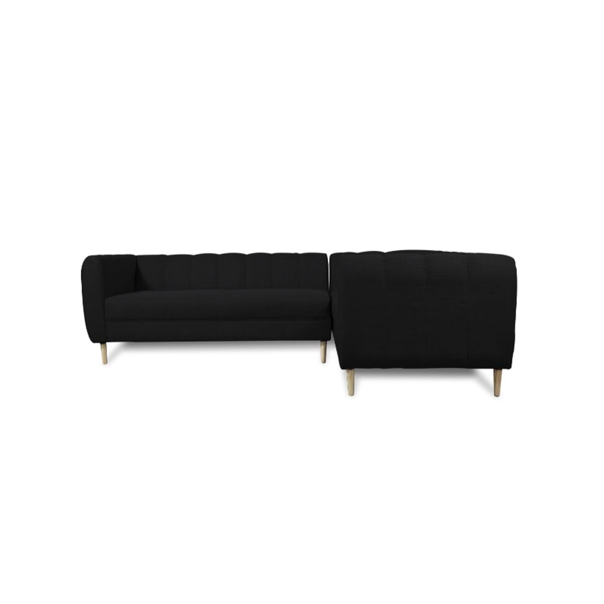 SOFAS HOME - SECCIONAL LYNETTE CHENILLE TIPO LINO NEGRO