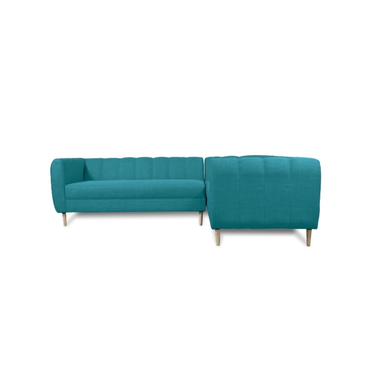 SOFAS HOME - SECCIONAL LYNETTE CHENILLE TIPO LINO TURQUESA